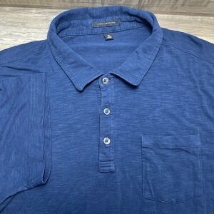 Travis Mathew Polo Shirt Men XL Blue Performance Soft Stretch Pima Cotton Modal